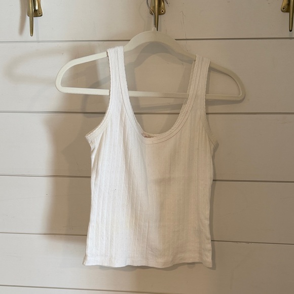 Marea By Liz Joy Tops - Marea by Liz Joy White Pointelle Tank Top
